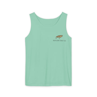 Hot Line Bait Co. Fish Graphic Tank Top — Retro Fishing Summer Tee