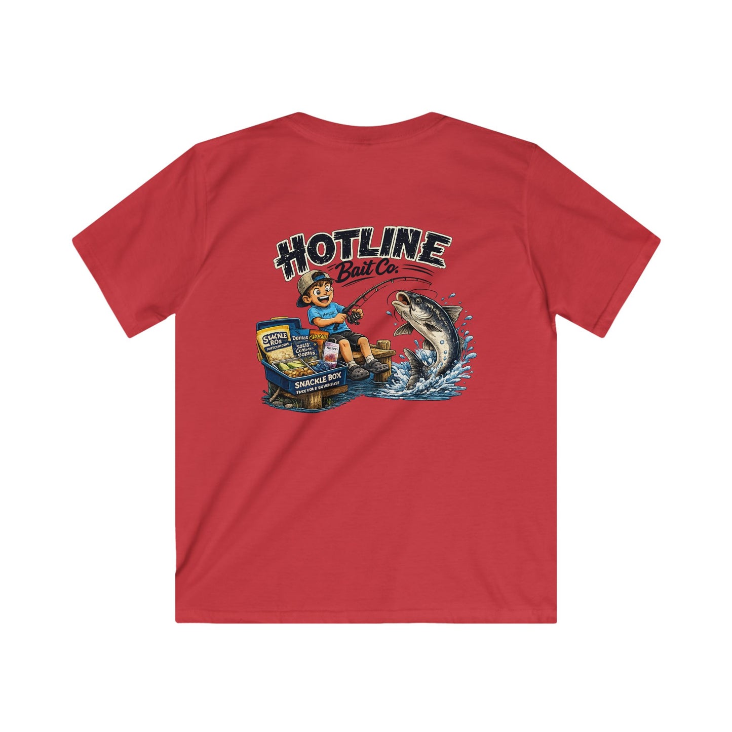 Kids Tee — 'Hotline Bait Co.' Fishing Graphic Shirt