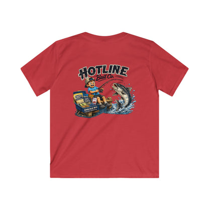 Kids Tee — 'Hotline Bait Co.' Fishing Graphic Shirt