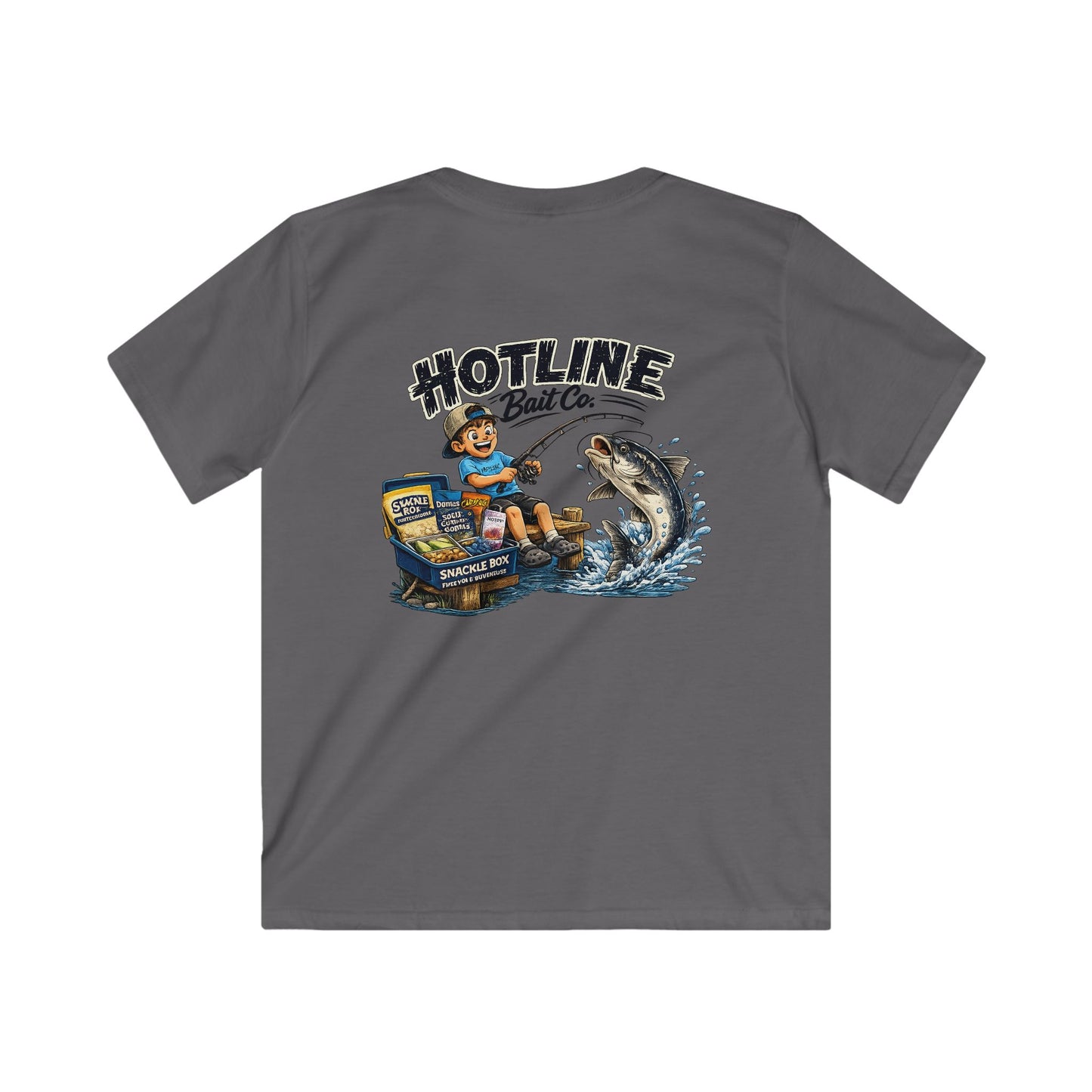 Kids Tee — 'Hotline Bait Co.' Fishing Graphic Shirt