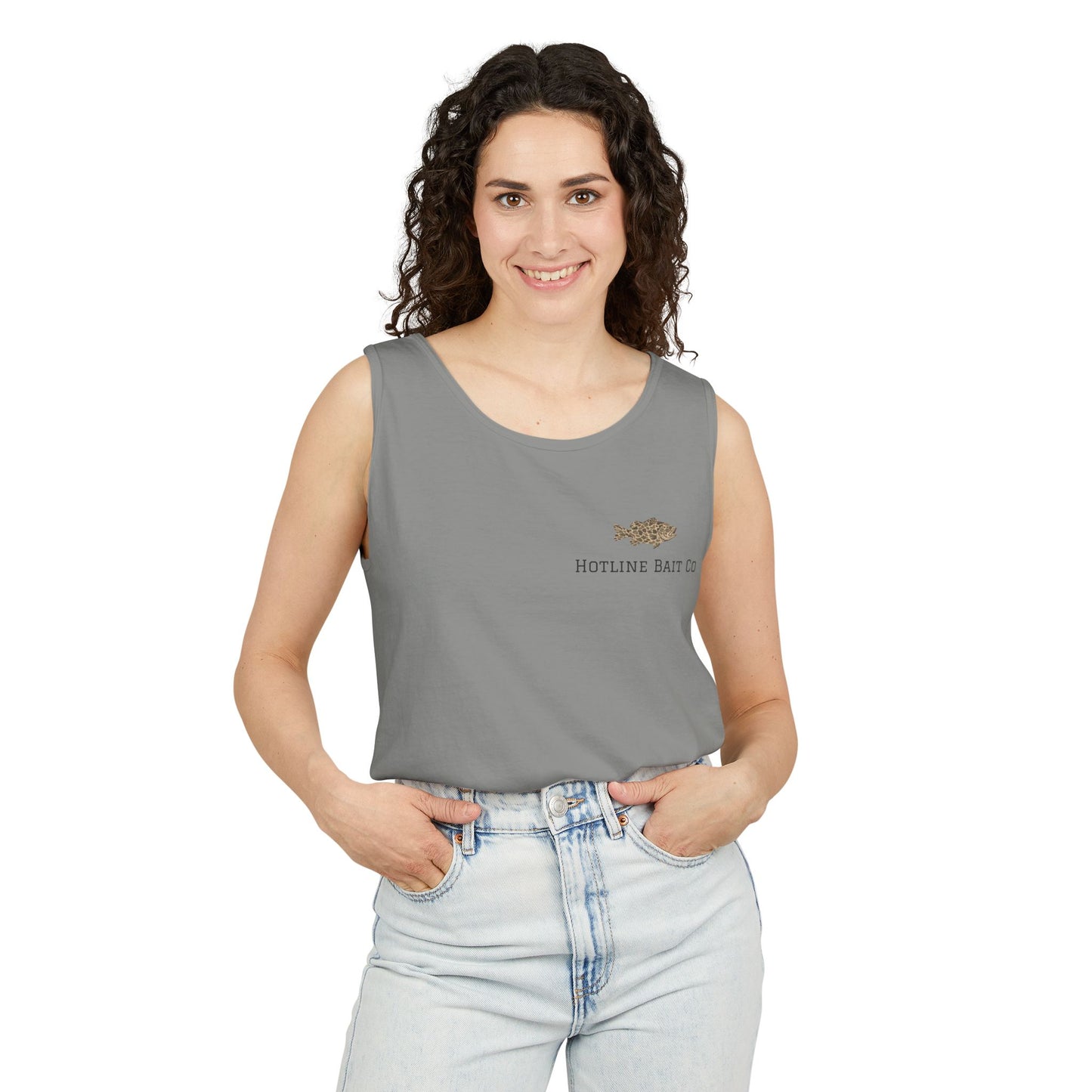 Dog & Fish Logo Tank Top — "Hotline Bait Co." Fishing Tank