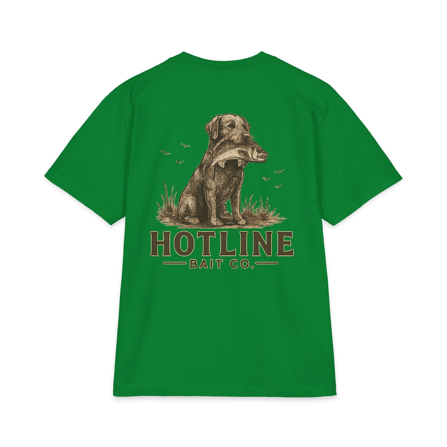 Hotline Bait Co. Labrador T-Shirt — Vintage Fishing Dog Tee