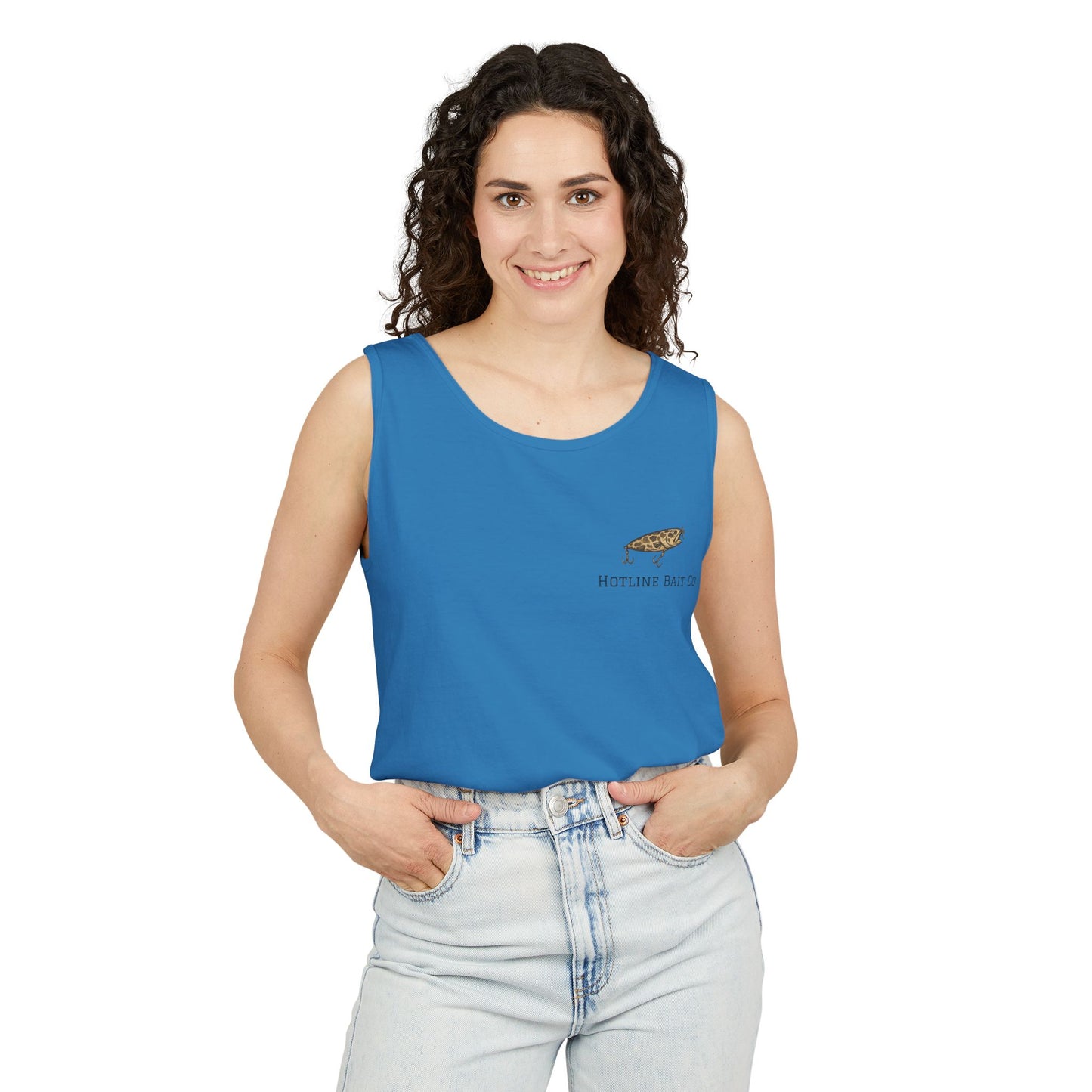 Hot Line Bait Co. Fish Graphic Tank Top — Retro Fishing Summer Tee