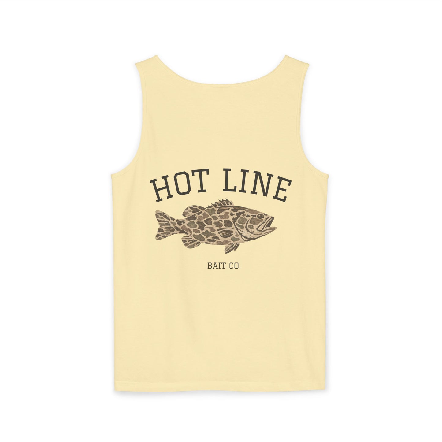 Hot Line Bait Co. Fish Graphic Tank Top — Retro Fishing Summer Tee