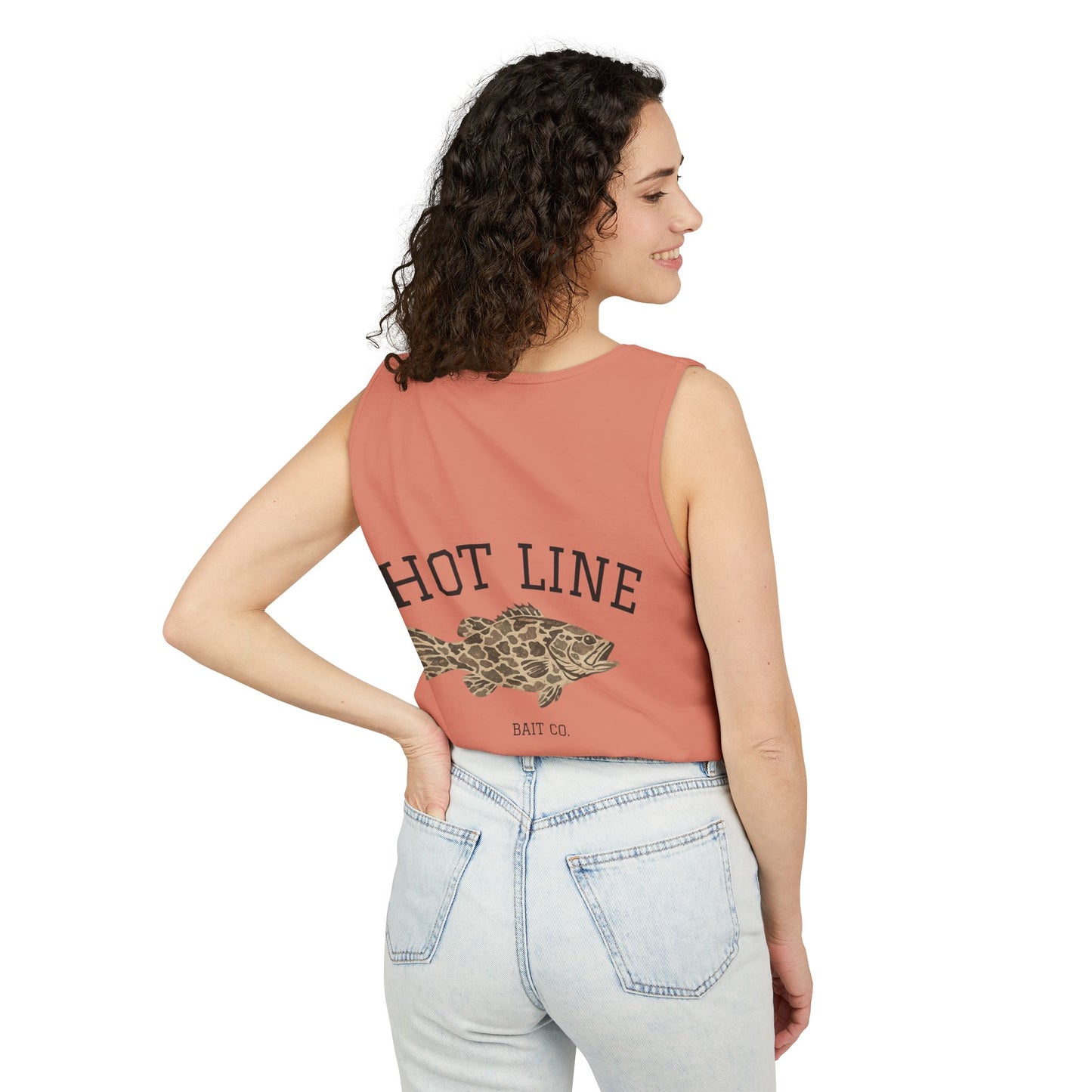 Hot Line Bait Co. Fish Graphic Tank Top — Retro Fishing Summer Tee