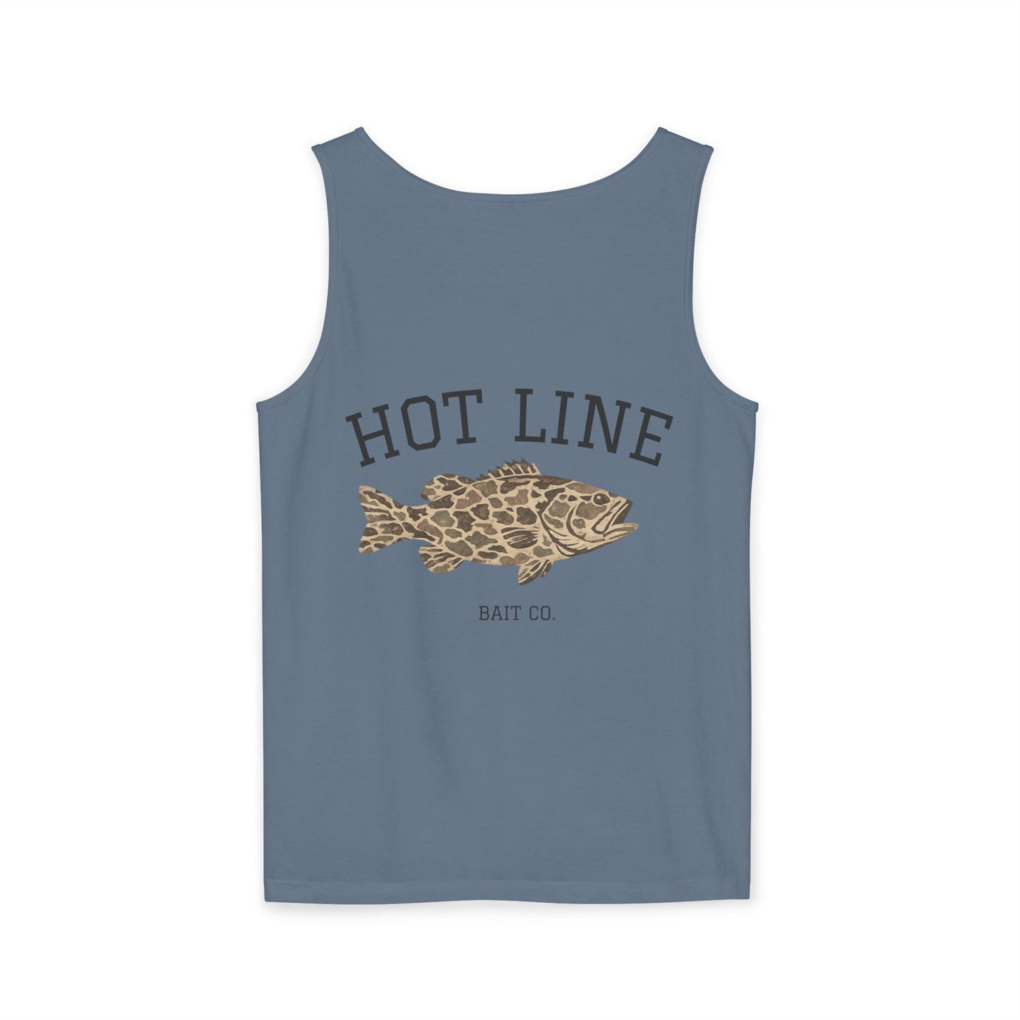 Hot Line Bait Co. Fish Graphic Tank Top — Retro Fishing Summer Tee