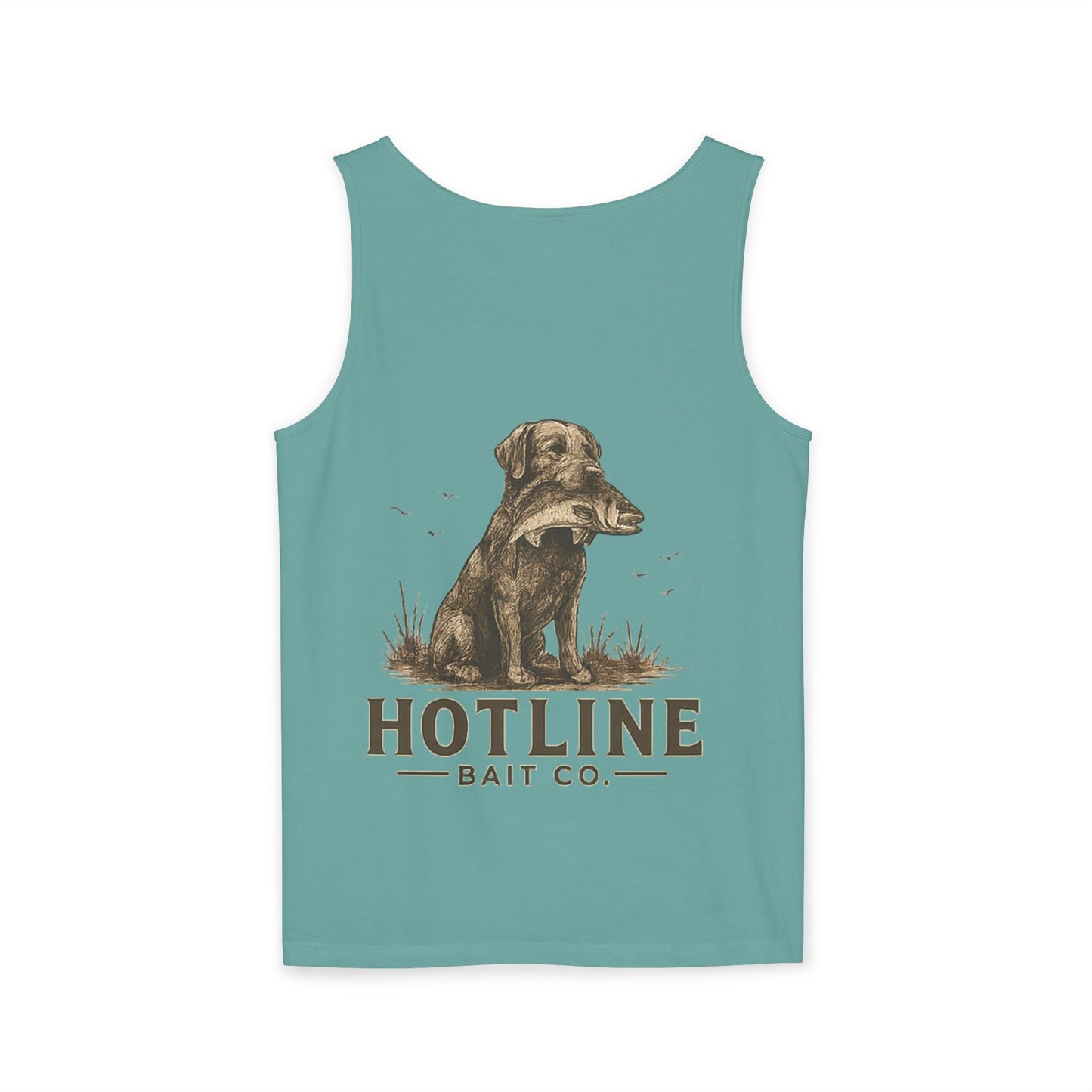 Dog & Fish Logo Tank Top — "Hotline Bait Co." Fishing Tank