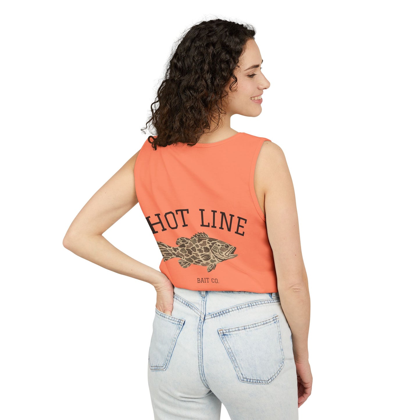 Hot Line Bait Co. Fish Graphic Tank Top — Retro Fishing Summer Tee