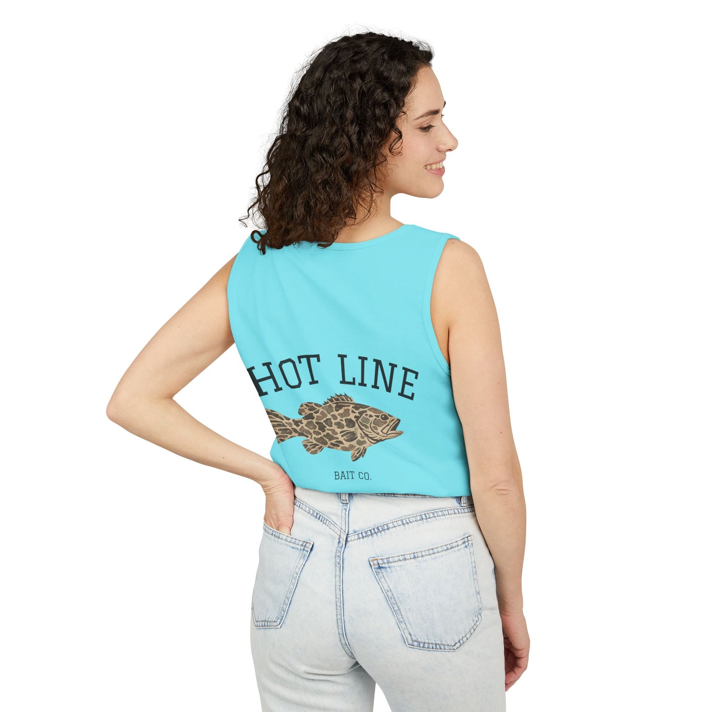 Hot Line Bait Co. Fish Graphic Tank Top — Retro Fishing Summer Tee