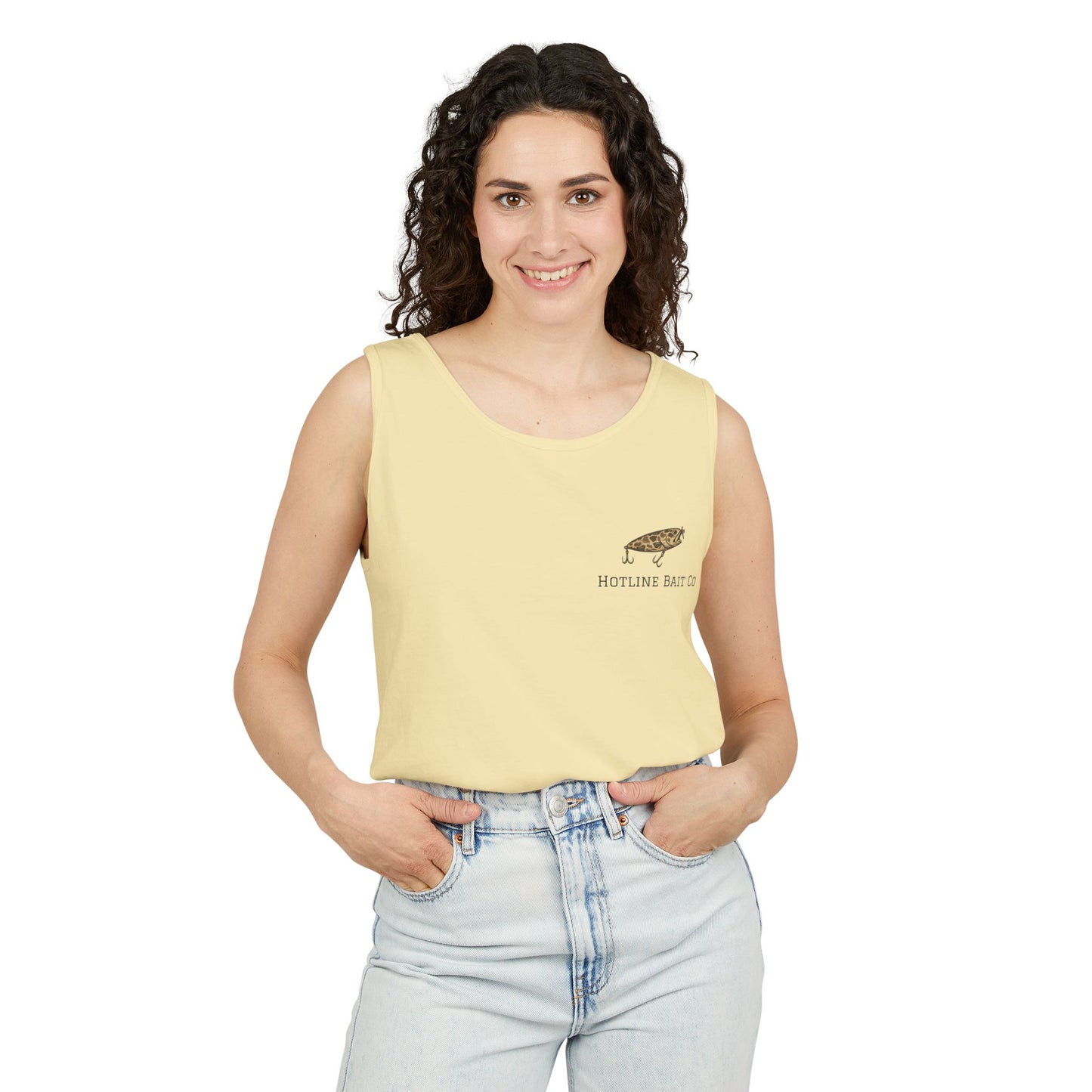 Hot Line Bait Co. Fish Graphic Tank Top — Retro Fishing Summer Tee