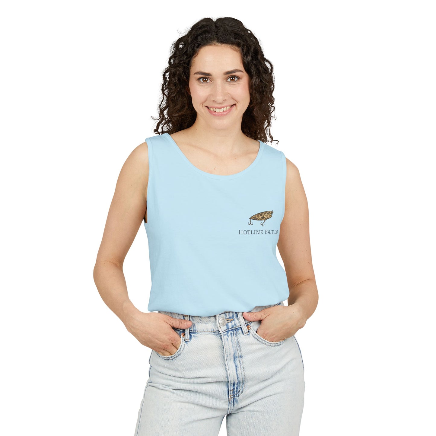 Hot Line Bait Co. Fish Graphic Tank Top — Retro Fishing Summer Tee