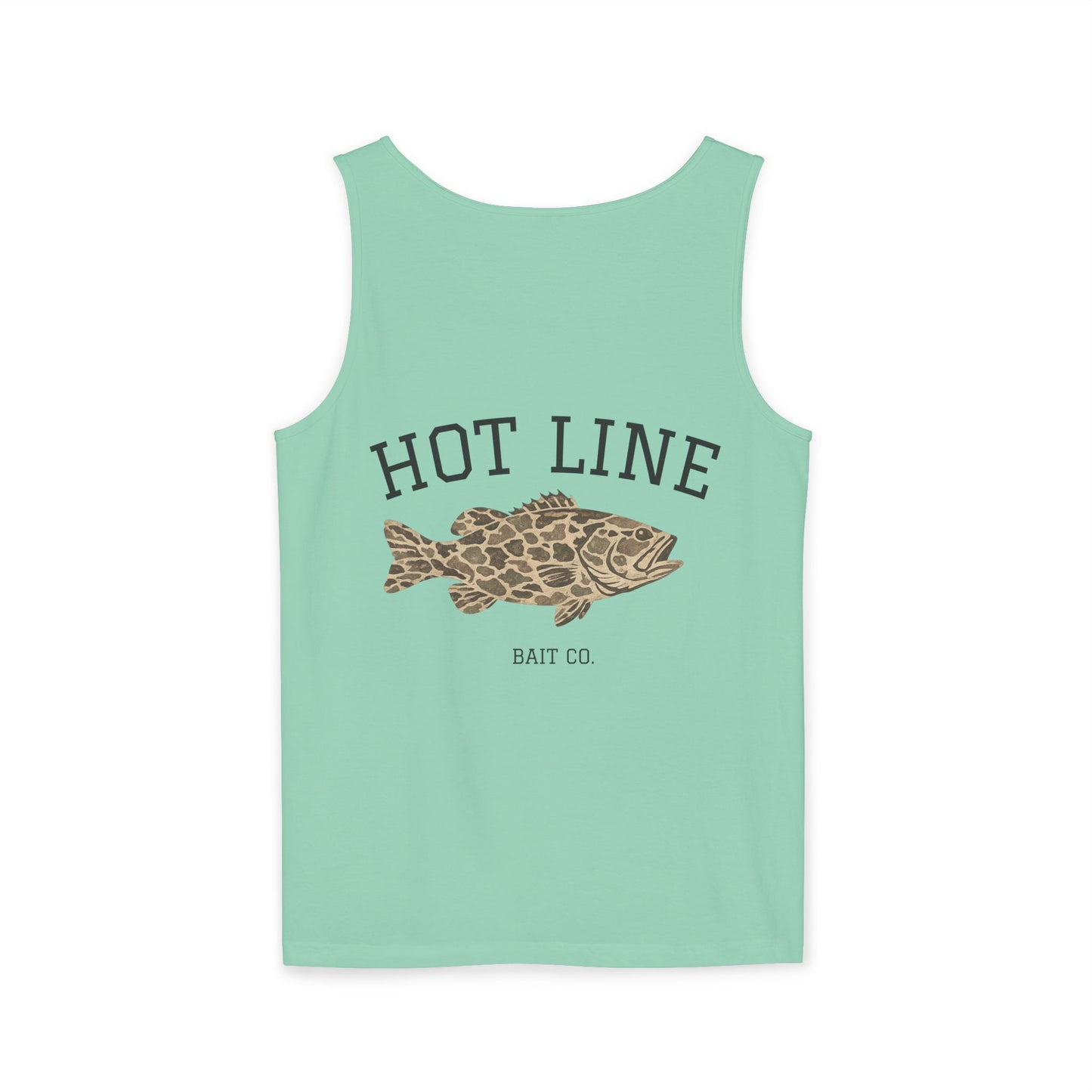 Hot Line Bait Co. Fish Graphic Tank Top — Retro Fishing Summer Tee
