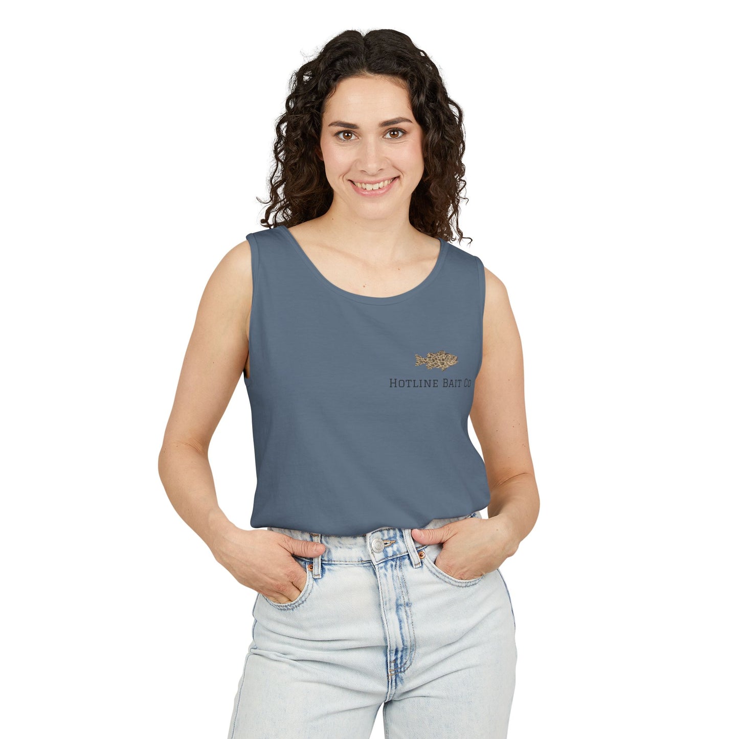 Dog & Fish Logo Tank Top — "Hotline Bait Co." Fishing Tank