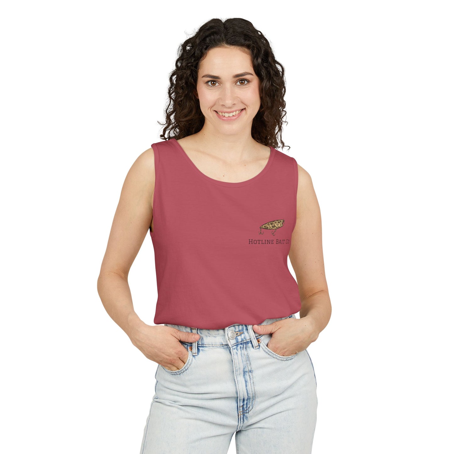 Hot Line Bait Co. Fish Graphic Tank Top — Retro Fishing Summer Tee