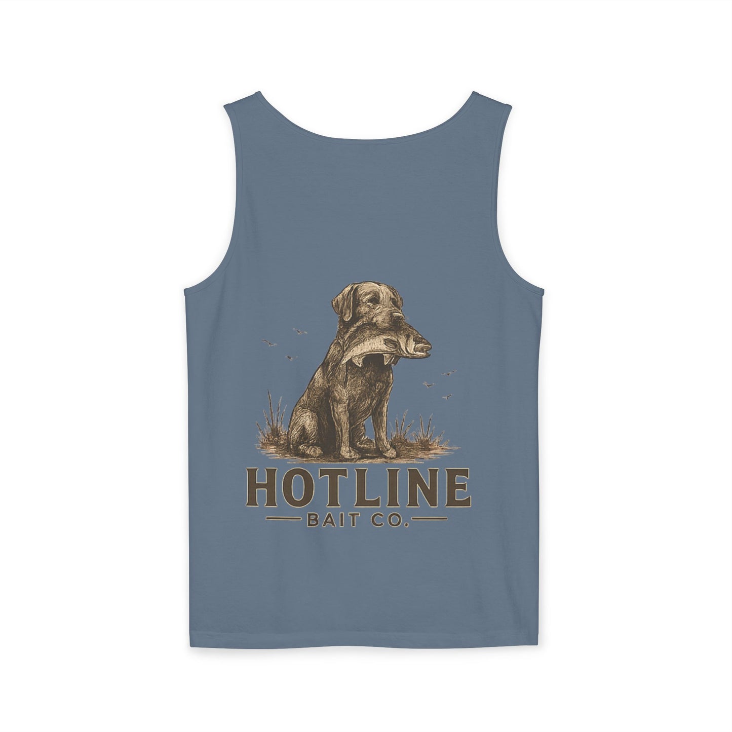 Dog & Fish Logo Tank Top — "Hotline Bait Co." Fishing Tank