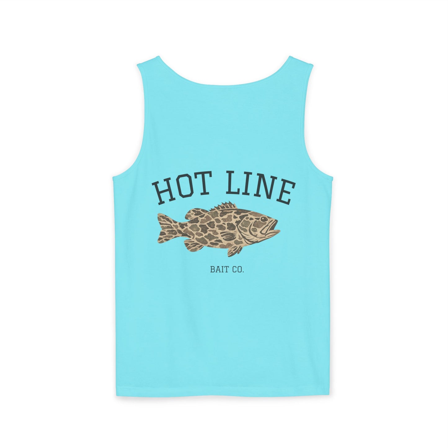 Hot Line Bait Co. Fish Graphic Tank Top — Retro Fishing Summer Tee