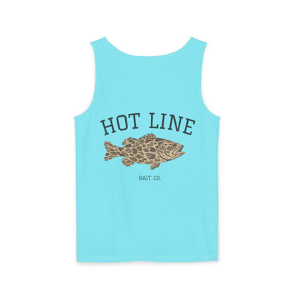 Hot Line Bait Co. Fish Graphic Tank Top — Retro Fishing Summer Tee