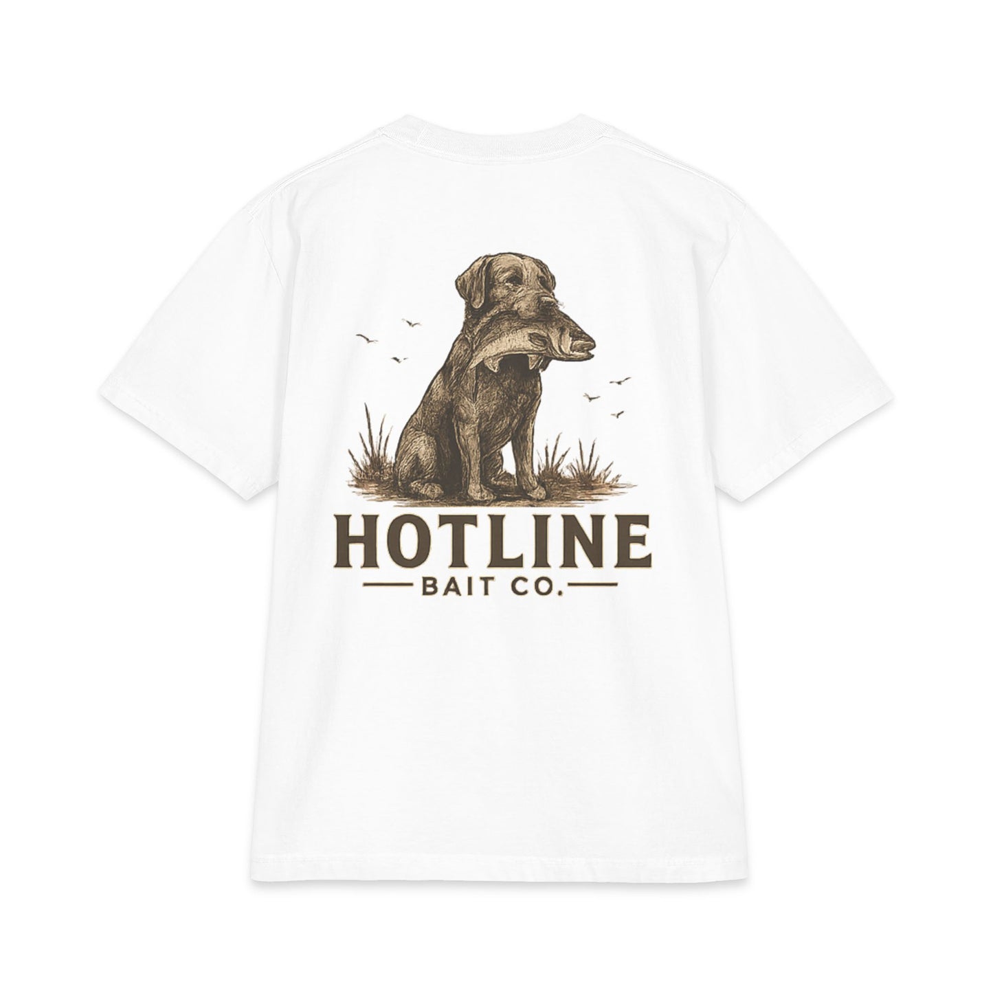 Hotline Bait Co. Labrador T-Shirt — Vintage Fishing Dog Tee