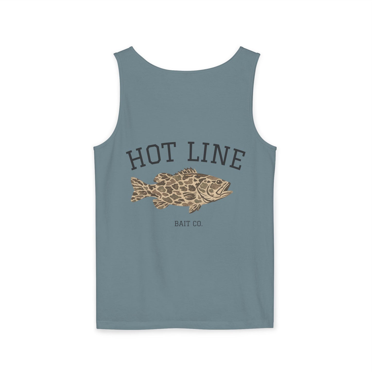 Hot Line Bait Co. Fish Graphic Tank Top — Retro Fishing Summer Tee