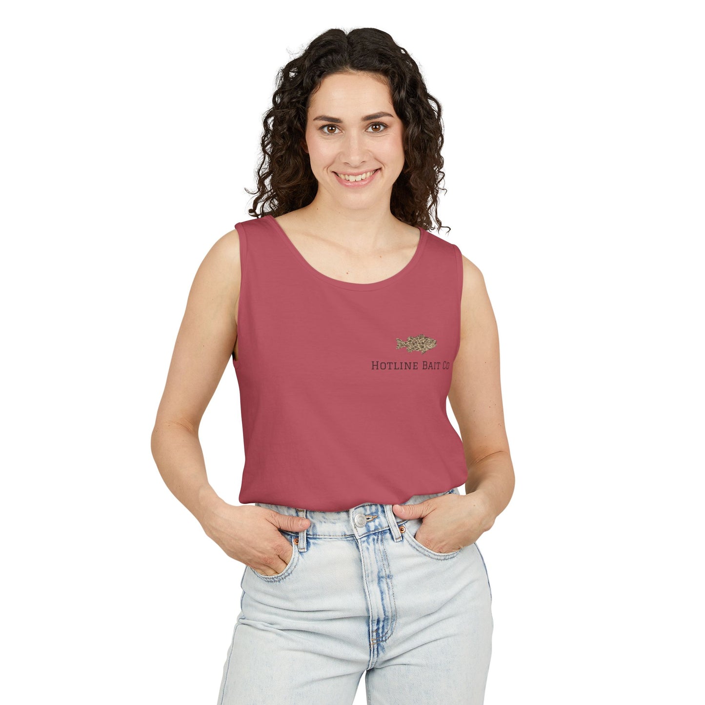 Dog & Fish Logo Tank Top — "Hotline Bait Co." Fishing Tank