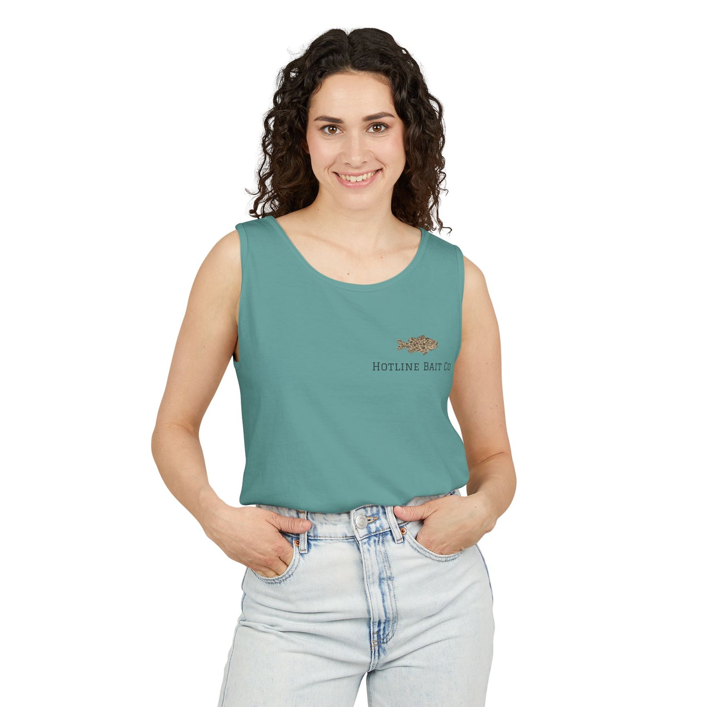 Dog & Fish Logo Tank Top — "Hotline Bait Co." Fishing Tank
