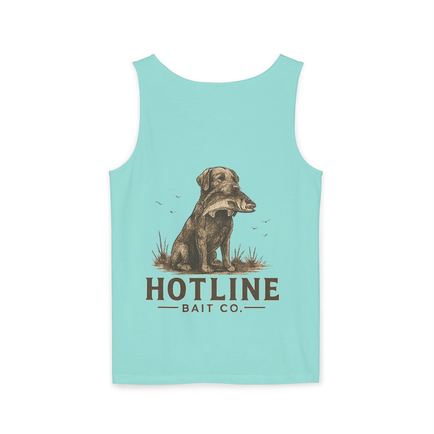 Dog & Fish Logo Tank Top — "Hotline Bait Co." Fishing Tank