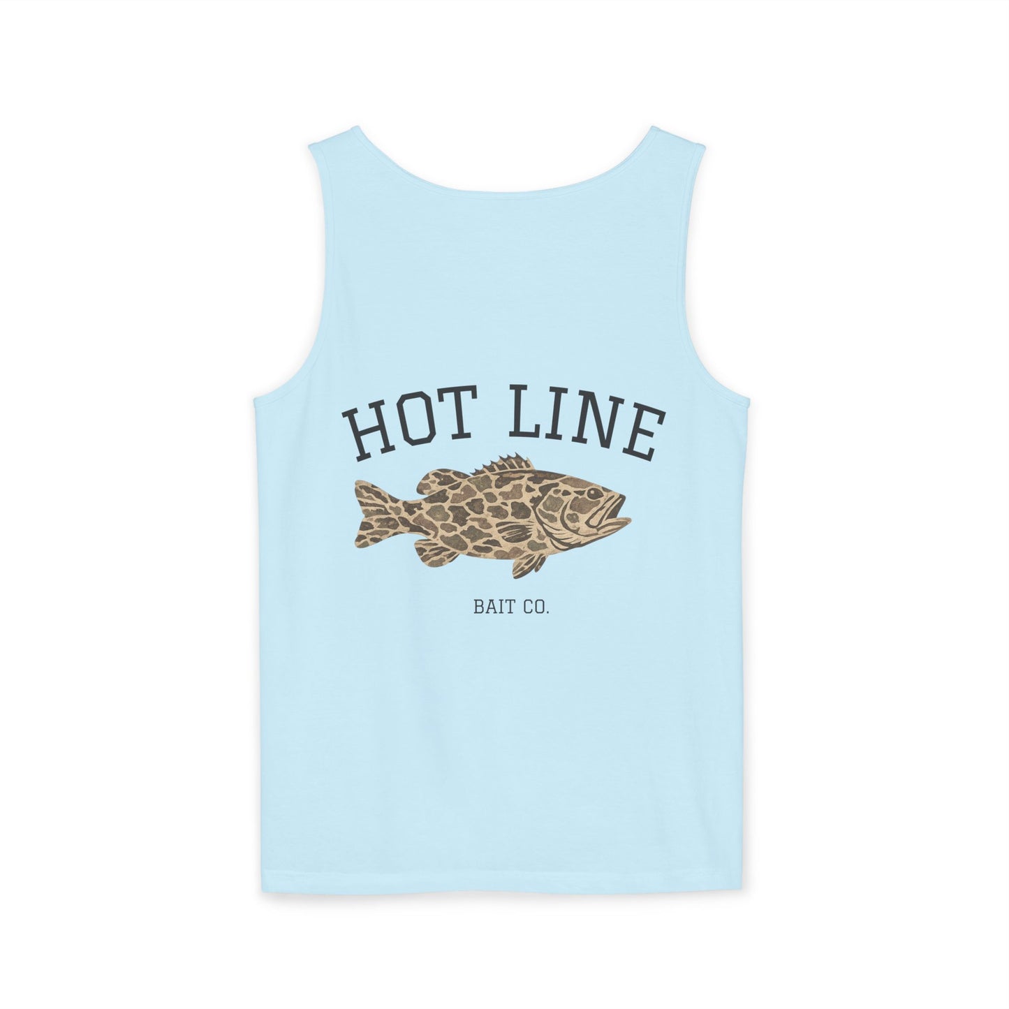 Hot Line Bait Co. Fish Graphic Tank Top — Retro Fishing Summer Tee