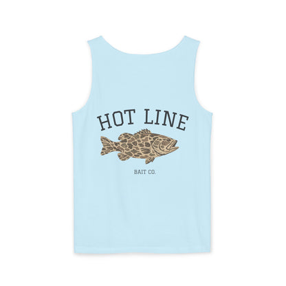 Hot Line Bait Co. Fish Graphic Tank Top — Retro Fishing Summer Tee