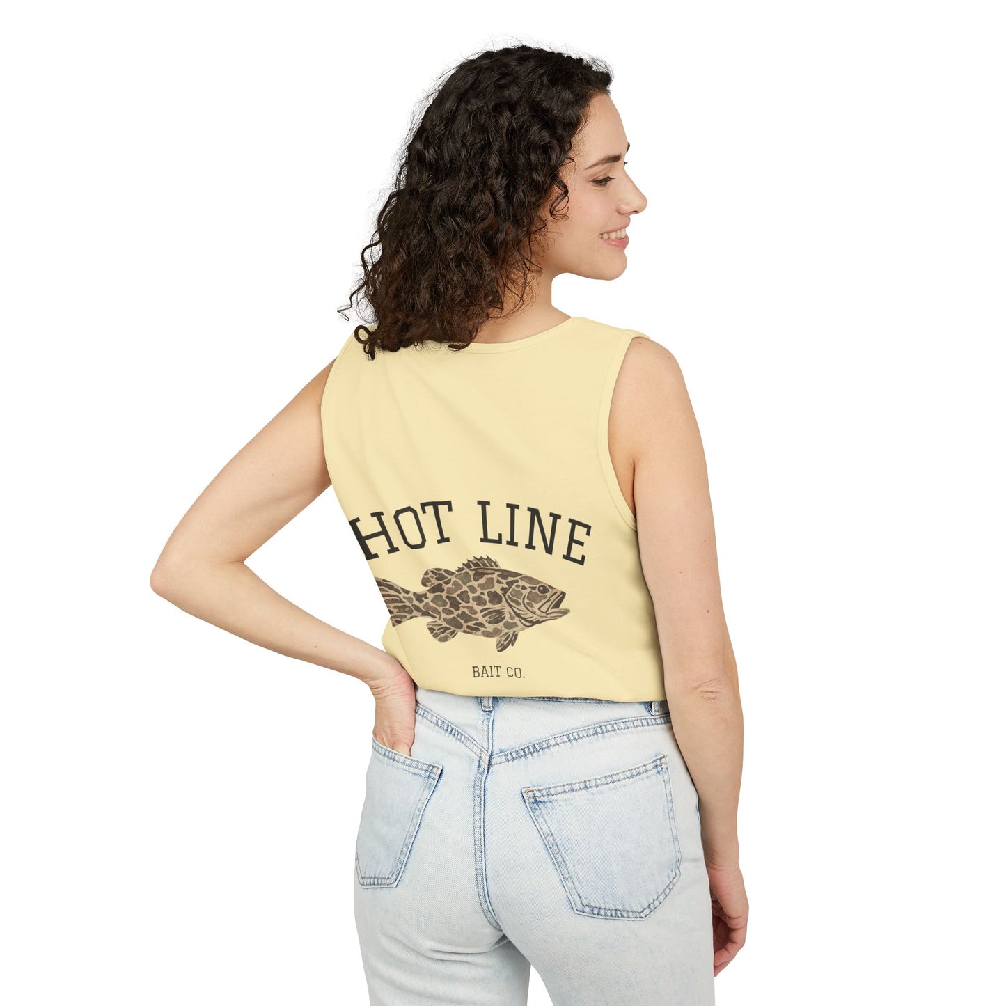 Hot Line Bait Co. Fish Graphic Tank Top — Retro Fishing Summer Tee